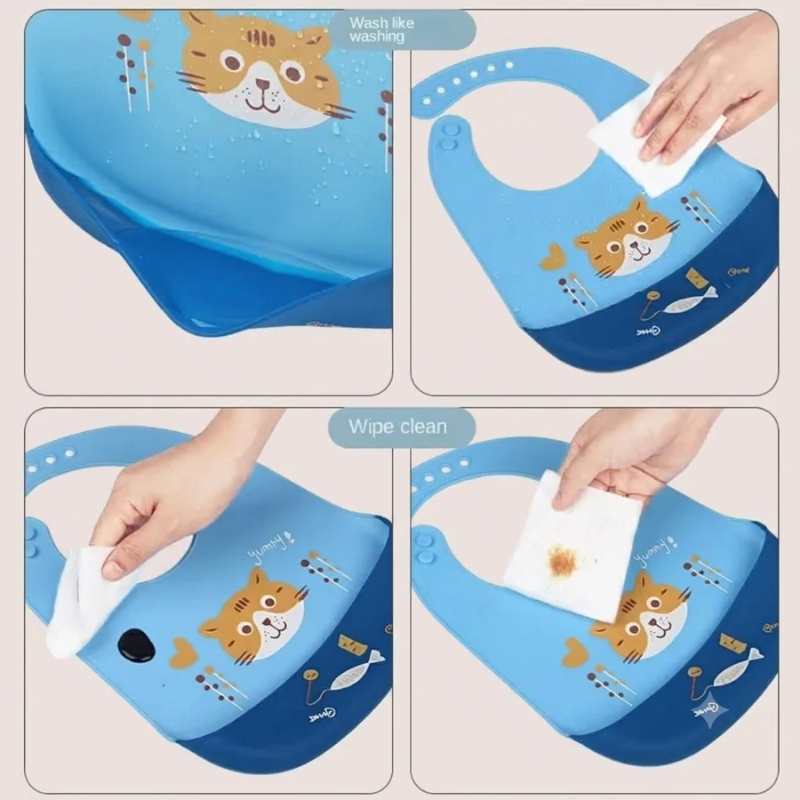 Premium Silicone Tray Bibs For Baby - Image 4