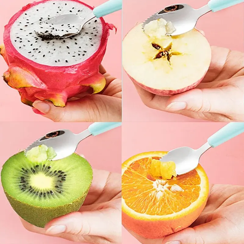 Baby Double Head Fruit Puree Silicone Spoon - 2 In 1 Double Sided Fruit Puree Spoon - Image 6