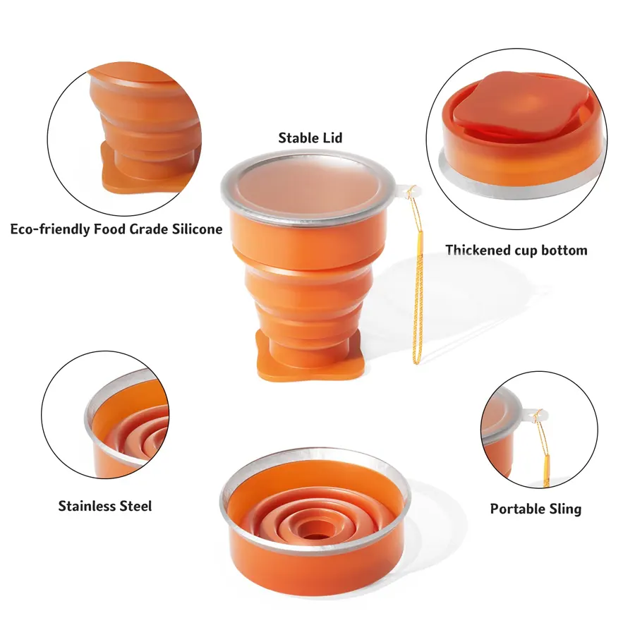 Baby Foldable Silicone Mum Pot With Lid - Image 3