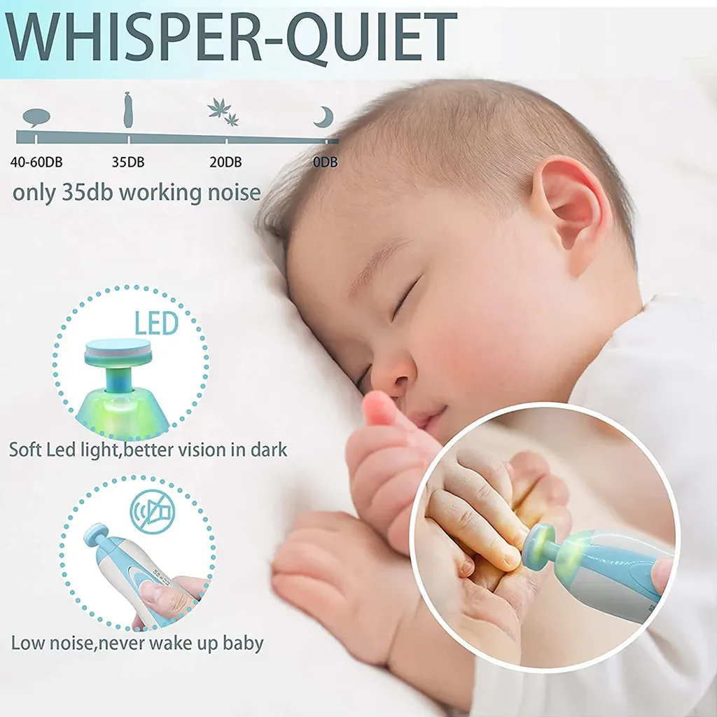 Baby Electric Nail Trimmer - Baby Care Set Electric Manicure Set - Image 4