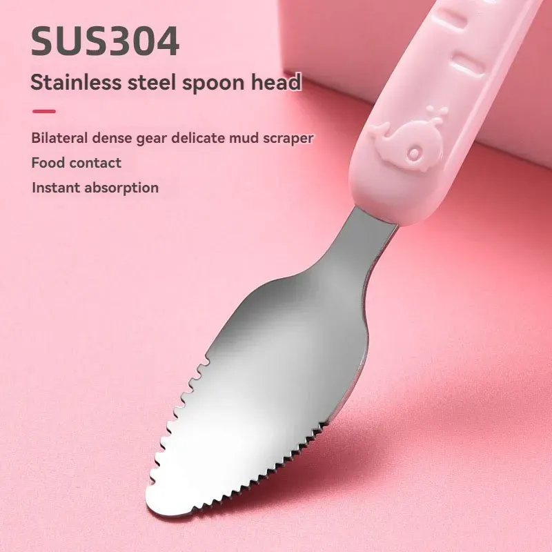 Baby Double Head Fruit Puree Silicone Spoon - 2 In 1 Double Sided Fruit Puree Spoon - Image 4