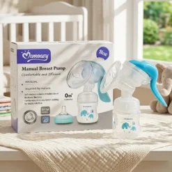 Momeasy Manual Breast Pump with 120ml Feeder