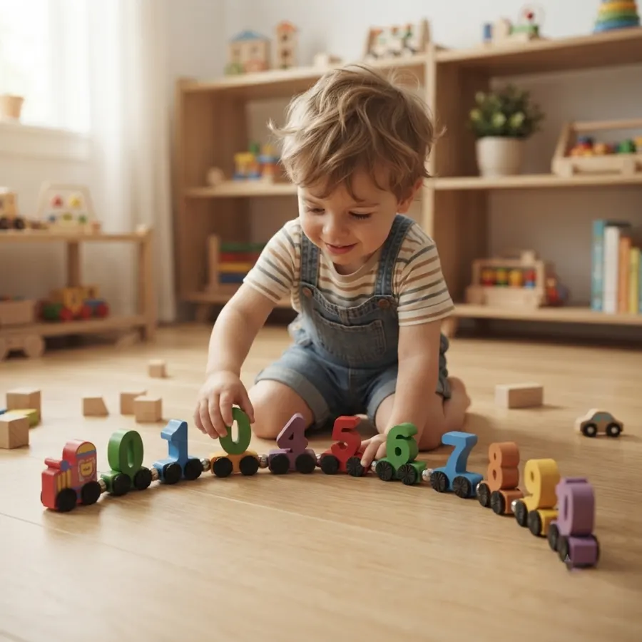 Educational Magnetic Wooden Number Train Set 12pcs - Image 2