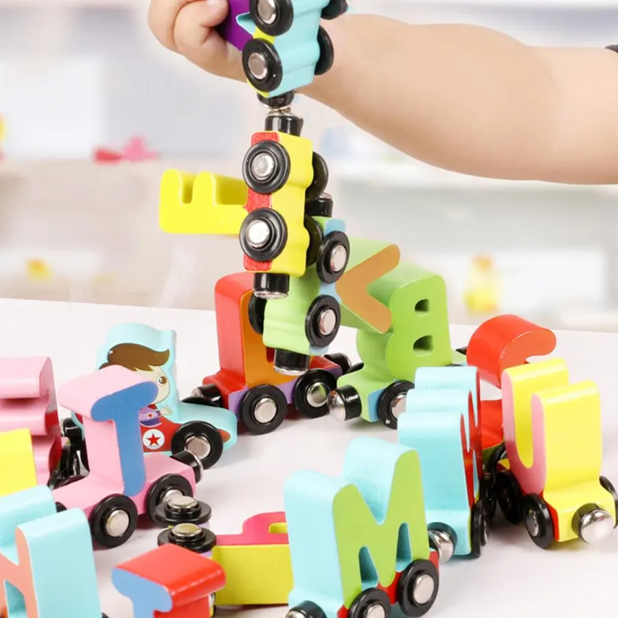 Educational Magnetic Wooden Number Train Set 12pcs - Image 4