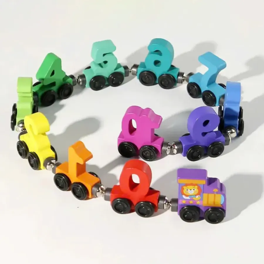 Educational Magnetic Wooden Number Train Set 12pcs - Image 5