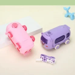 Cute Bus Shape Water Bottle with Straw 500ml