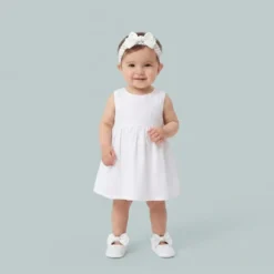 Baby Girl Shoes with Headband White