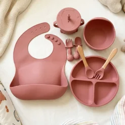 Full Silicone Feeding Set Mauve